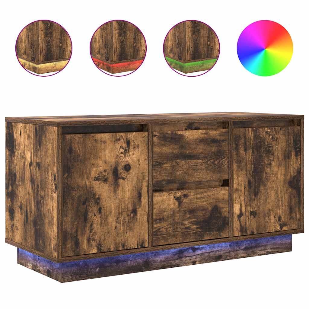 VidaXL Tv-meubel met LED-verlichting 100x41x50 cm gerookt eikenkleurig