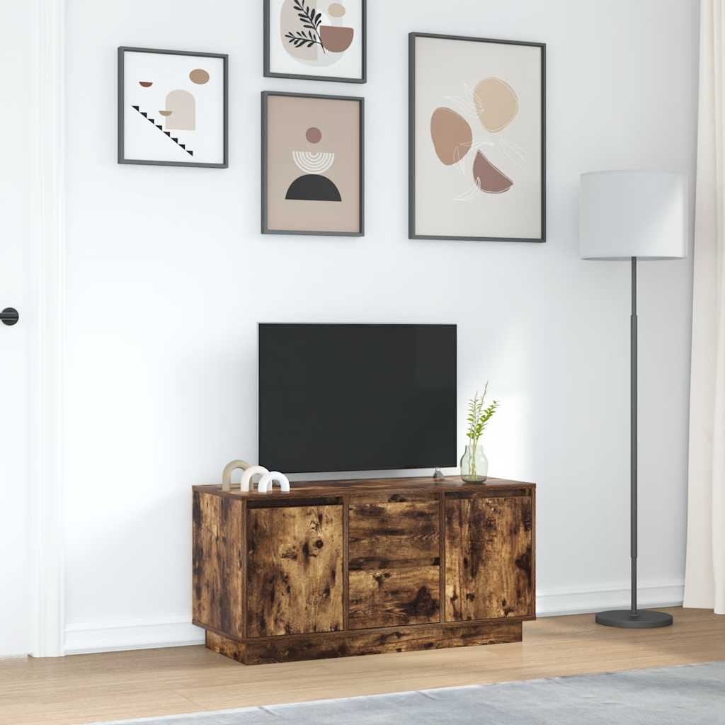 VidaXL Tv-meubel met LED-verlichting 100x41x50 cm gerookt eikenkleurig