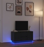 VidaXL Tv-meubel met LED-verlichting 100x41x50 cm zwart eikenkleurig