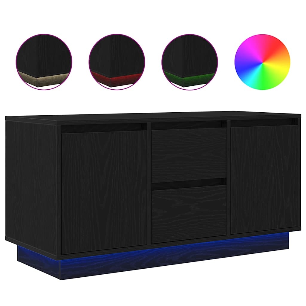 VidaXL Tv-meubel met LED-verlichting 100x41x50 cm zwart eikenkleurig