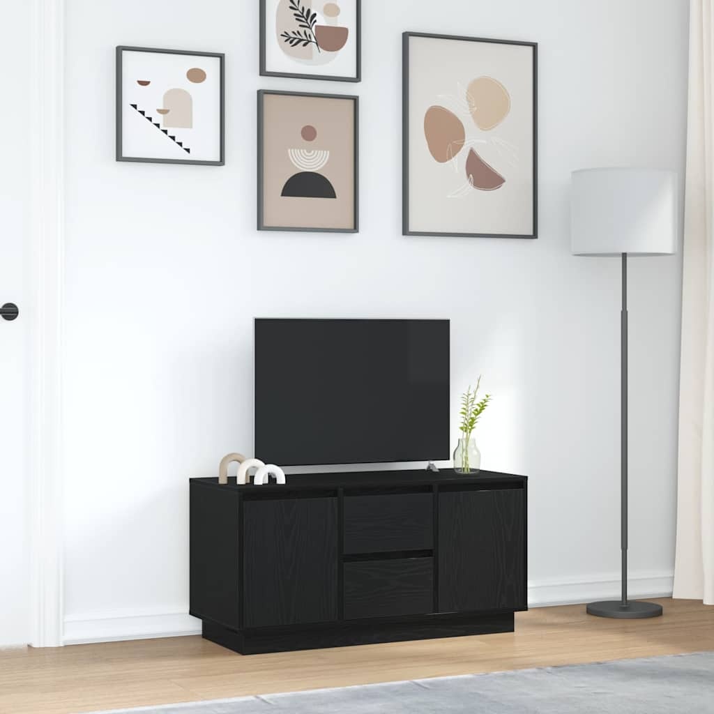 VidaXL Tv-meubel met LED-verlichting 100x41x50 cm zwart eikenkleurig