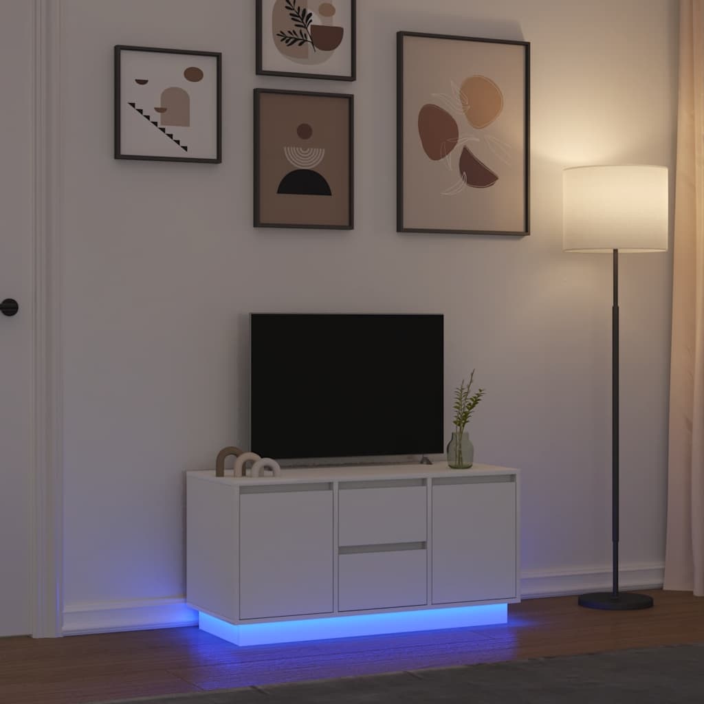 VidaXL Tv-meubel met LED-verlichting 100x41x50 cm wit