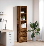 VidaXL Hoge kast 37,5x35x180 cm bewerkt hout oud houtkleurig