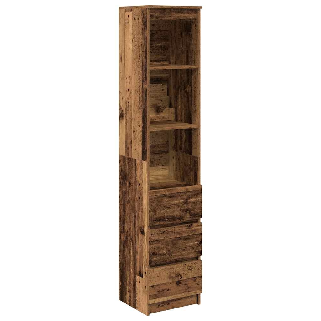 VidaXL Hoge kast 37,5x35x180 cm bewerkt hout oud houtkleurig