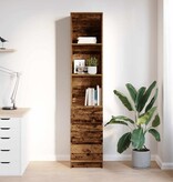 VidaXL Hoge kast 37,5x35x180 cm bewerkt hout oud houtkleurig