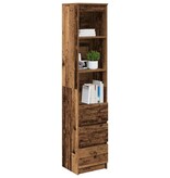 VidaXL Hoge kast 37,5x35x180 cm bewerkt hout oud houtkleurig