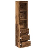 VidaXL Hoge kast 37,5x35x180 cm bewerkt hout oud houtkleurig