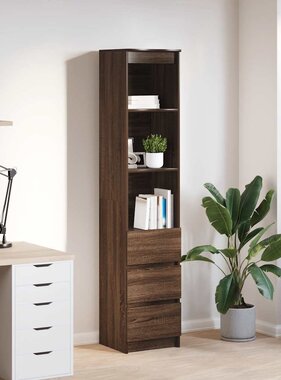 VidaXL Hoge kast 37,5x35x180 cm spaanplaat bruin eikenkleurig