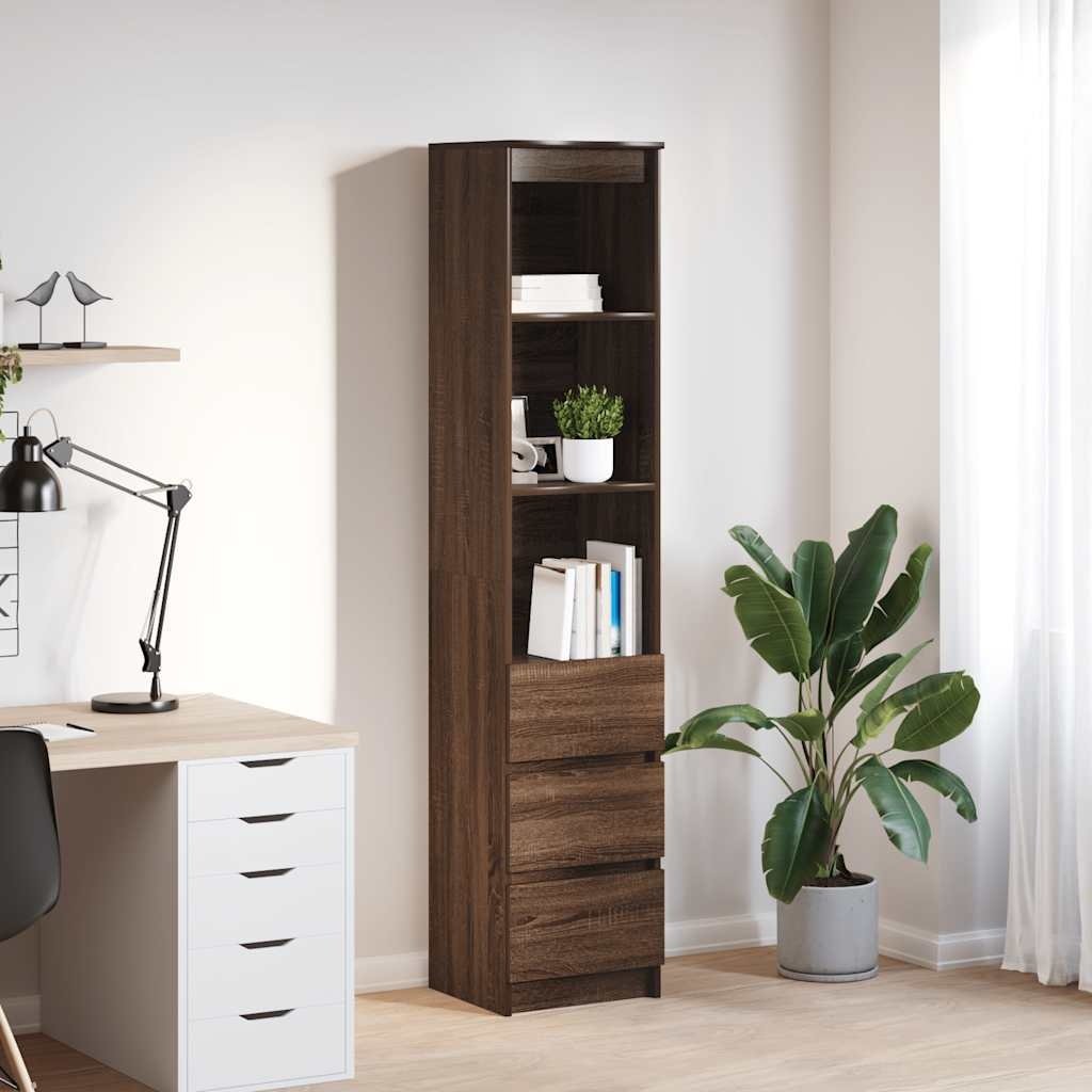 VidaXL Hoge kast 37,5x35x180 cm spaanplaat bruin eikenkleurig