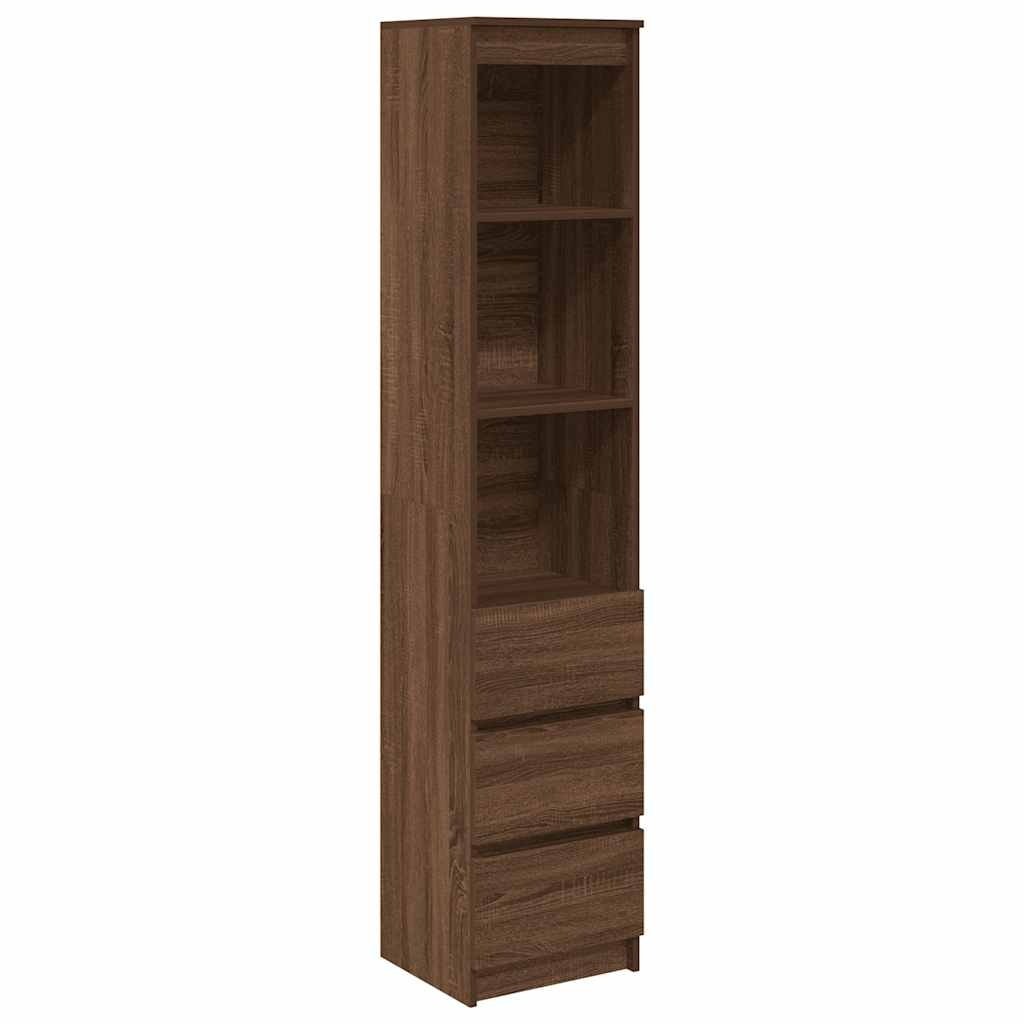 VidaXL Hoge kast 37,5x35x180 cm spaanplaat bruin eikenkleurig