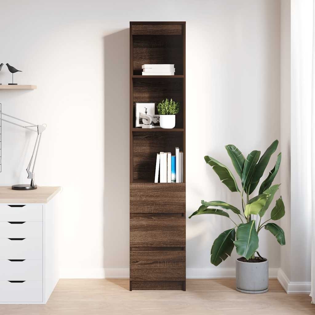VidaXL Hoge kast 37,5x35x180 cm spaanplaat bruin eikenkleurig