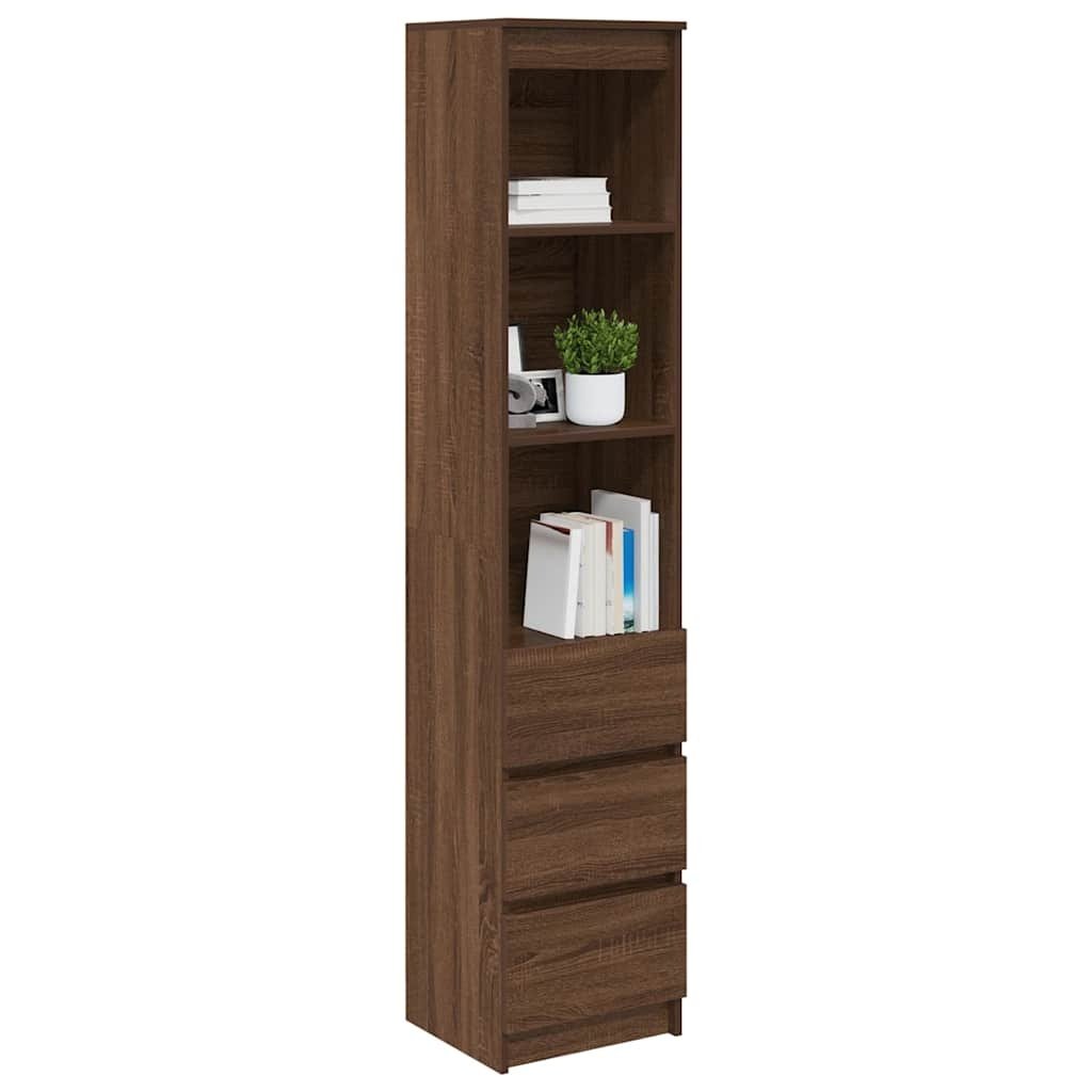 VidaXL Hoge kast 37,5x35x180 cm spaanplaat bruin eikenkleurig