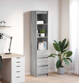 VidaXL Hoge kast 37,5x35x180 cm spaanplaat grijs sonoma