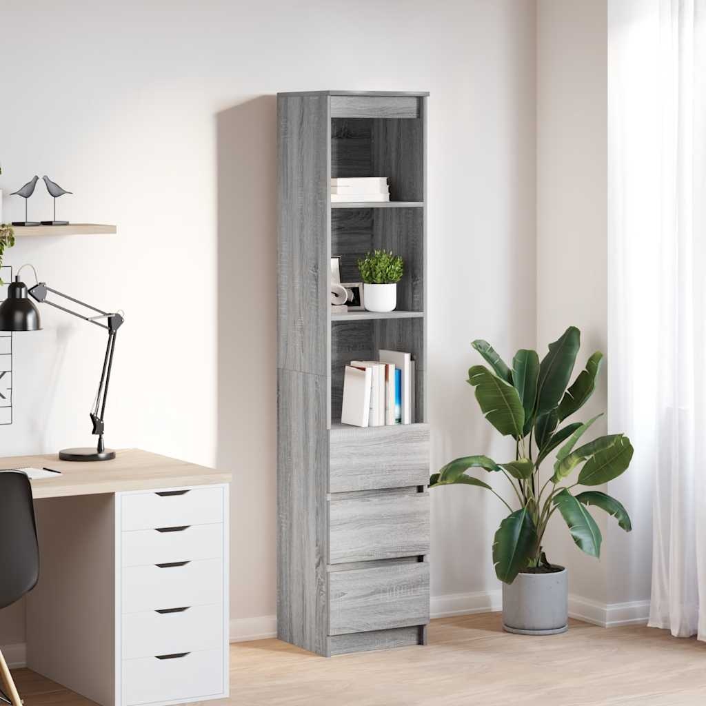 VidaXL Hoge kast 37,5x35x180 cm spaanplaat grijs sonoma