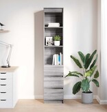 VidaXL Hoge kast 37,5x35x180 cm spaanplaat grijs sonoma