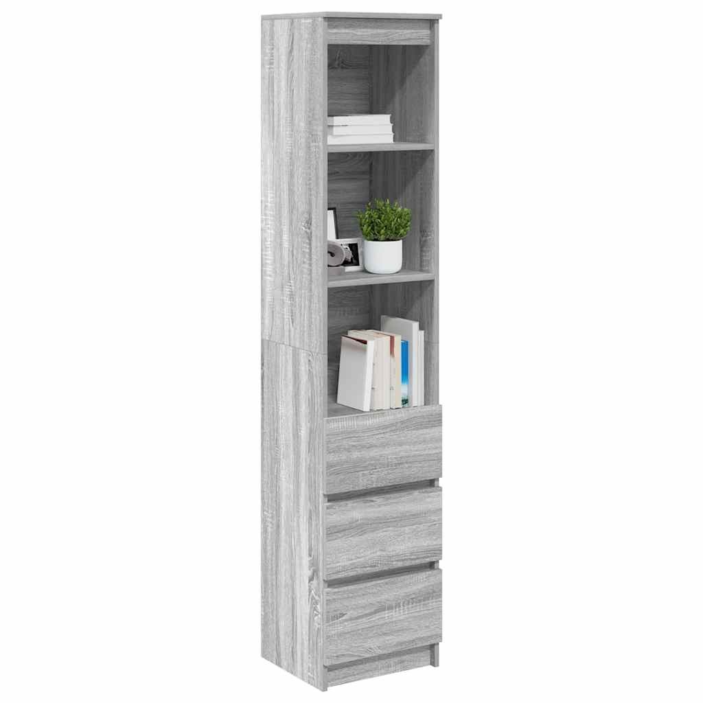 VidaXL Hoge kast 37,5x35x180 cm spaanplaat grijs sonoma