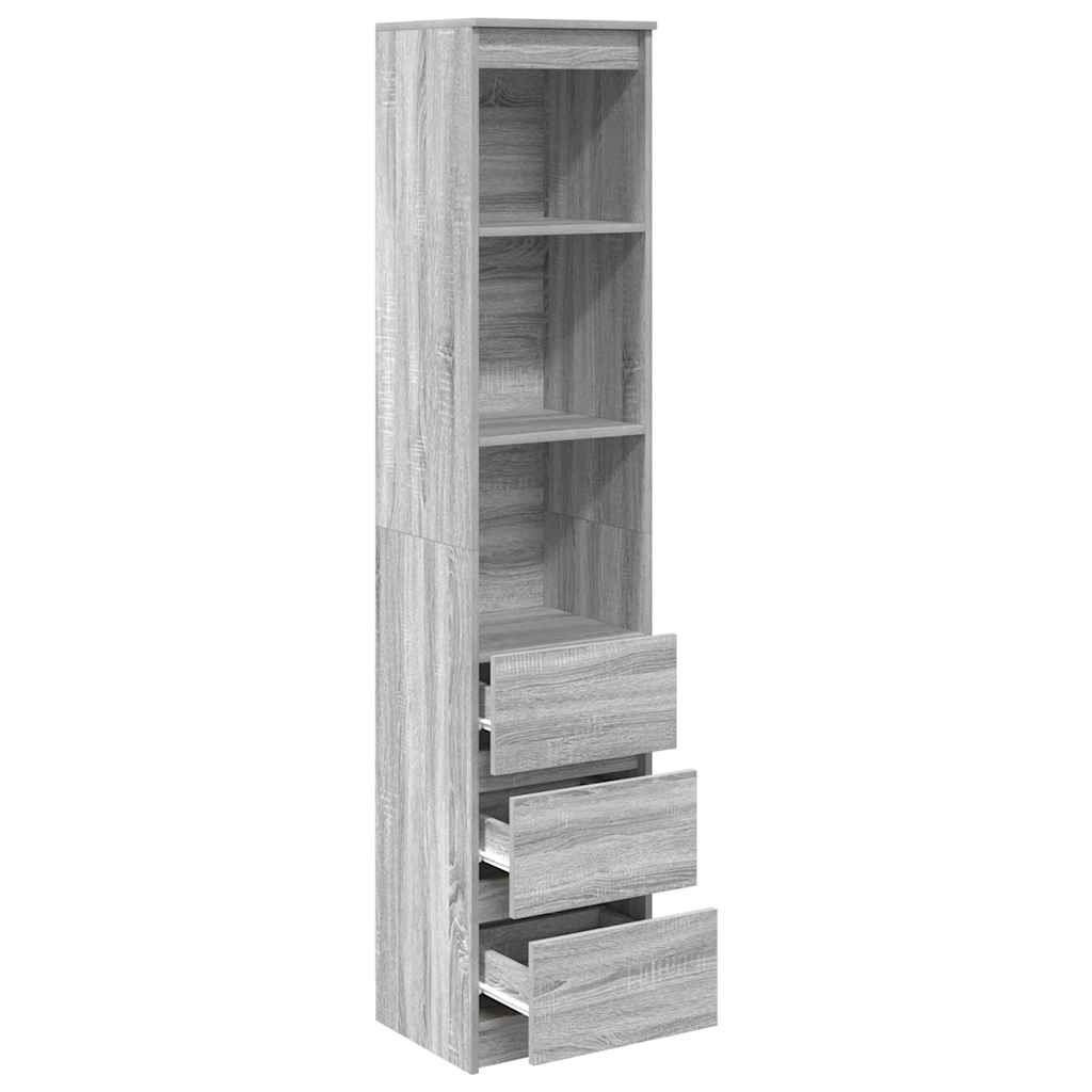 VidaXL Hoge kast 37,5x35x180 cm spaanplaat grijs sonoma