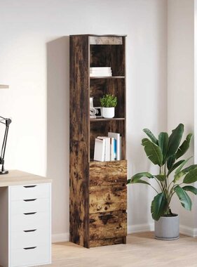 VidaXL Hoge kast 37,5x35x180 cm spaanplaat gerookt eikenkleurig