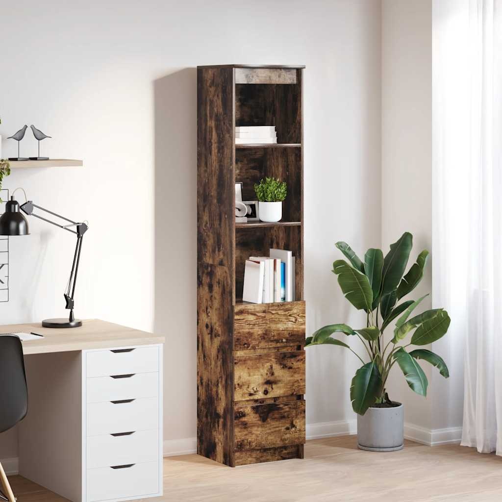 VidaXL Hoge kast 37,5x35x180 cm spaanplaat gerookt eikenkleurig