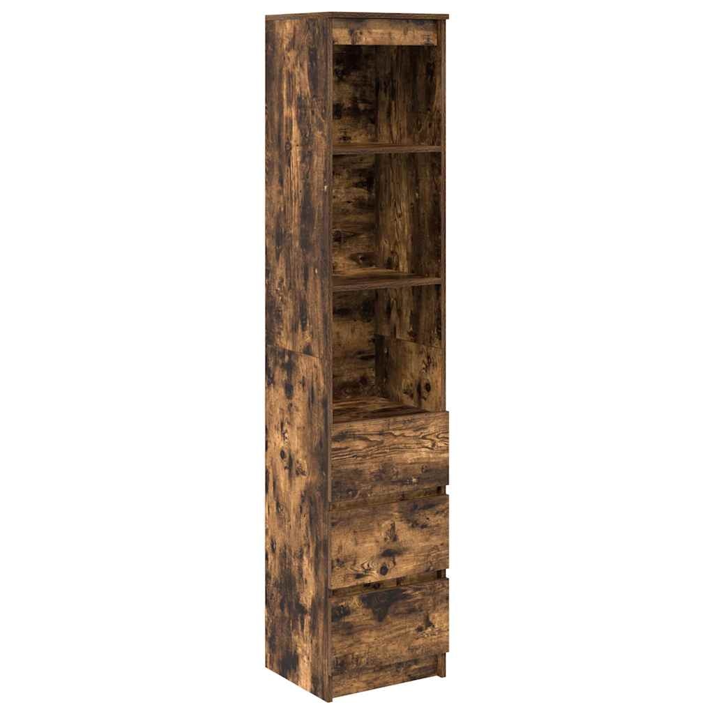 VidaXL Hoge kast 37,5x35x180 cm spaanplaat gerookt eikenkleurig