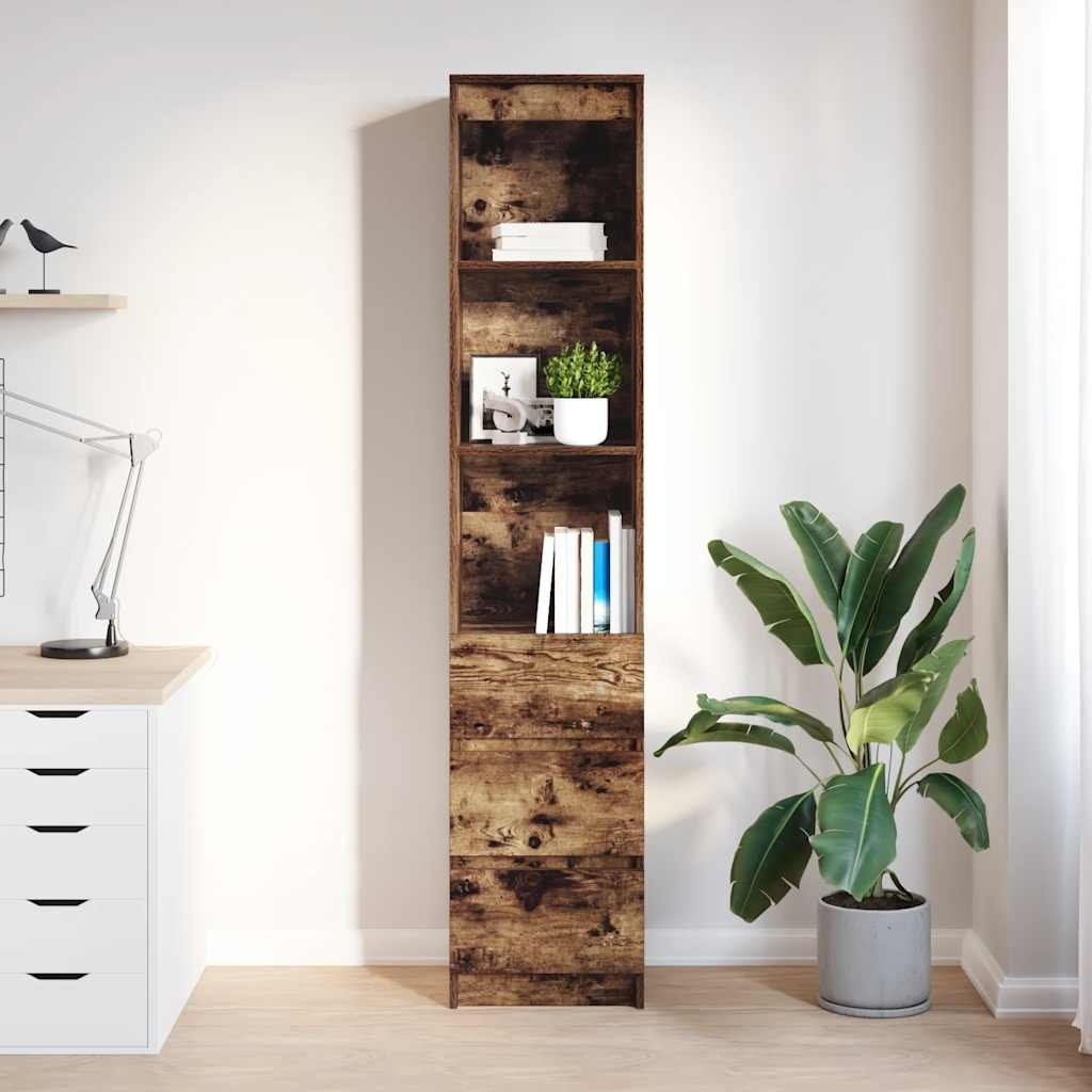 VidaXL Hoge kast 37,5x35x180 cm spaanplaat gerookt eikenkleurig