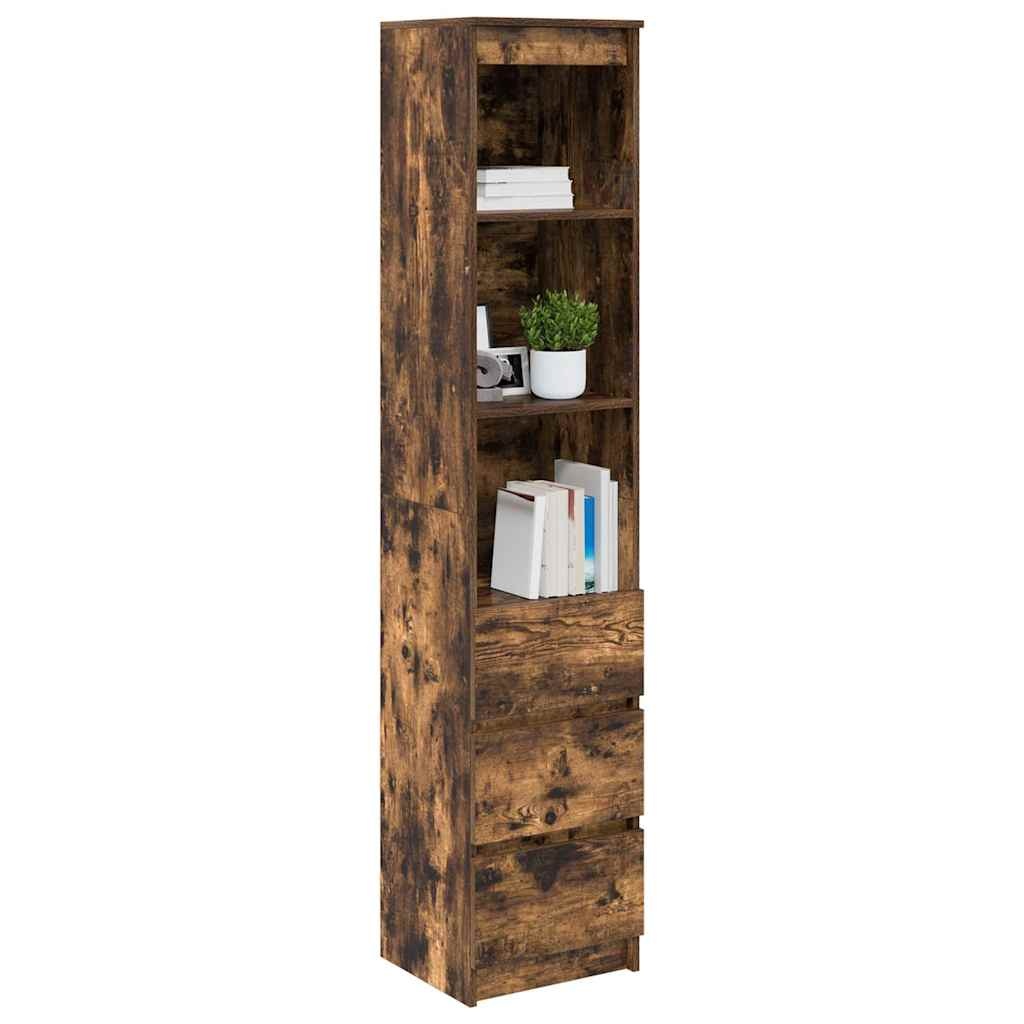 VidaXL Hoge kast 37,5x35x180 cm spaanplaat gerookt eikenkleurig