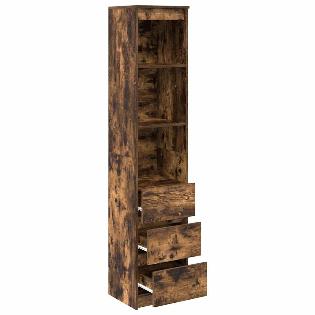 VidaXL Hoge kast 37,5x35x180 cm spaanplaat gerookt eikenkleurig
