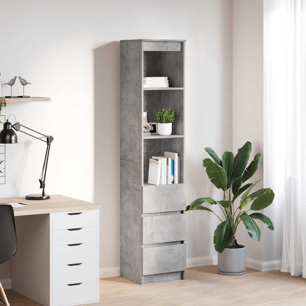 VidaXL Highboard 37,5x35x180 cm spaanplaat betongrijs