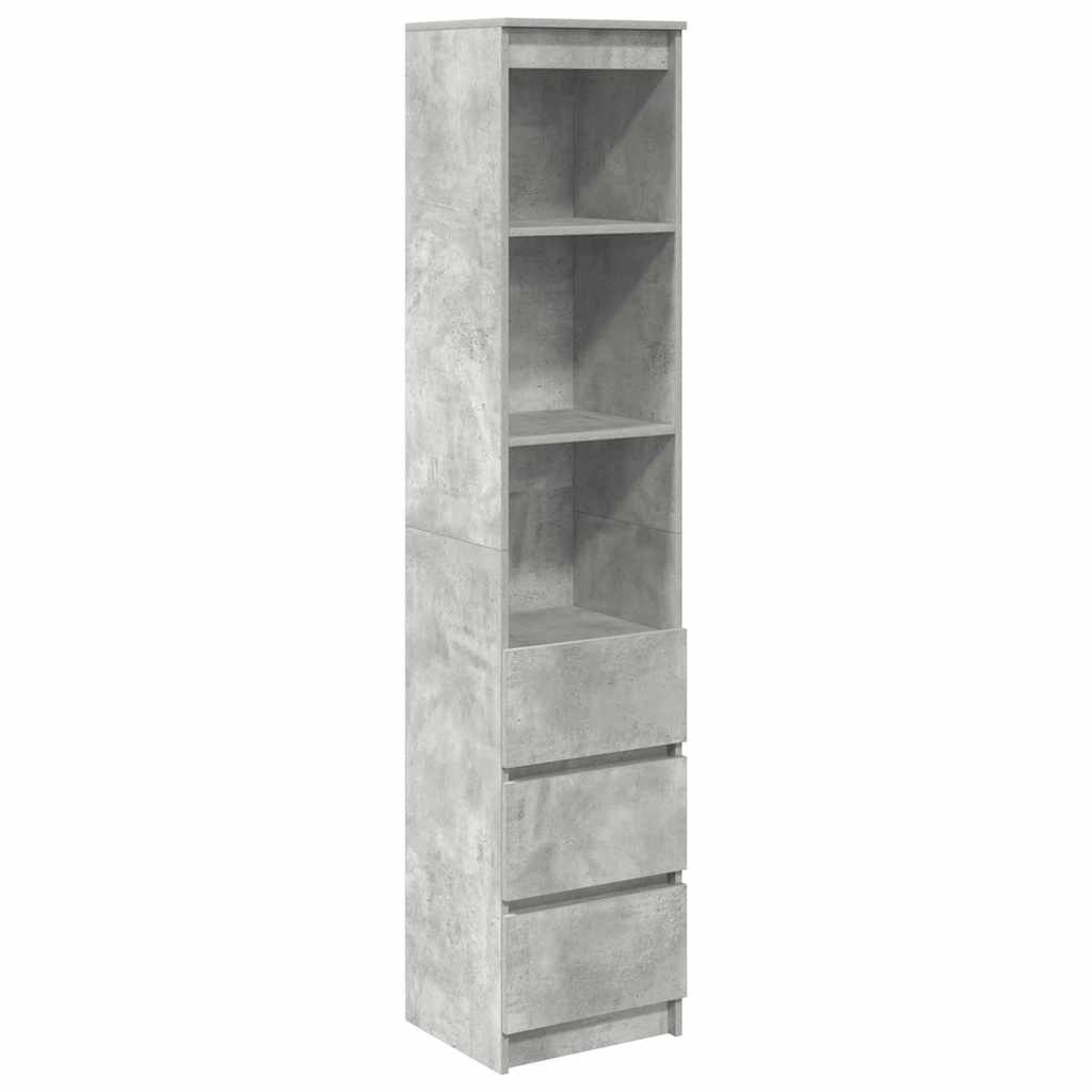 VidaXL Highboard 37,5x35x180 cm spaanplaat betongrijs