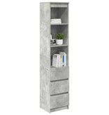 VidaXL Highboard 37,5x35x180 cm spaanplaat betongrijs