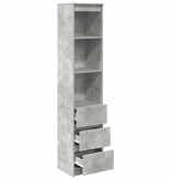 VidaXL Highboard 37,5x35x180 cm spaanplaat betongrijs