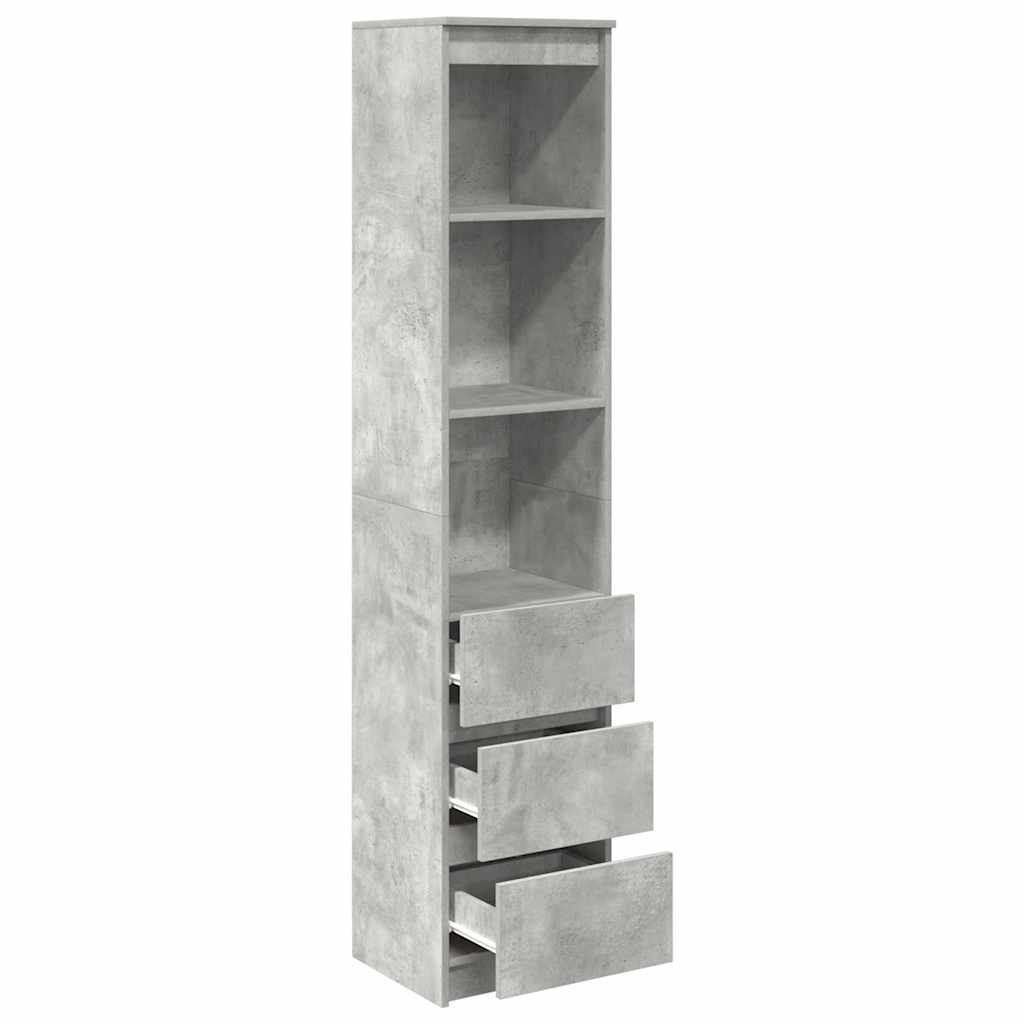VidaXL Highboard 37,5x35x180 cm spaanplaat betongrijs
