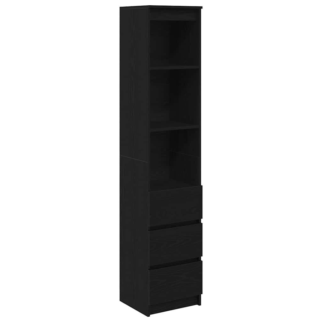 VidaXL Highboard 37,5x35x180 cm spaanplaat zwart eikenkleurig