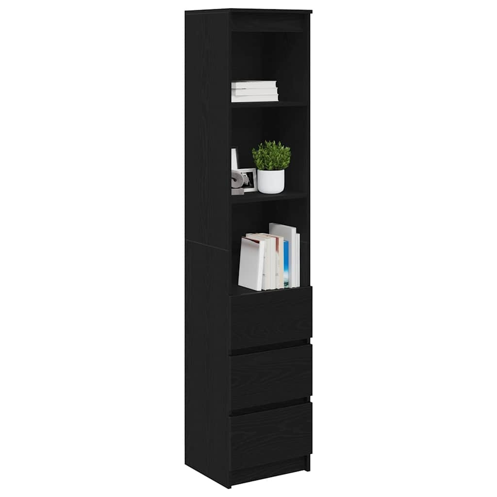 VidaXL Highboard 37,5x35x180 cm spaanplaat zwart eikenkleurig