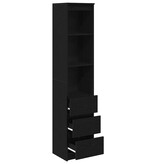VidaXL Highboard 37,5x35x180 cm spaanplaat zwart eikenkleurig