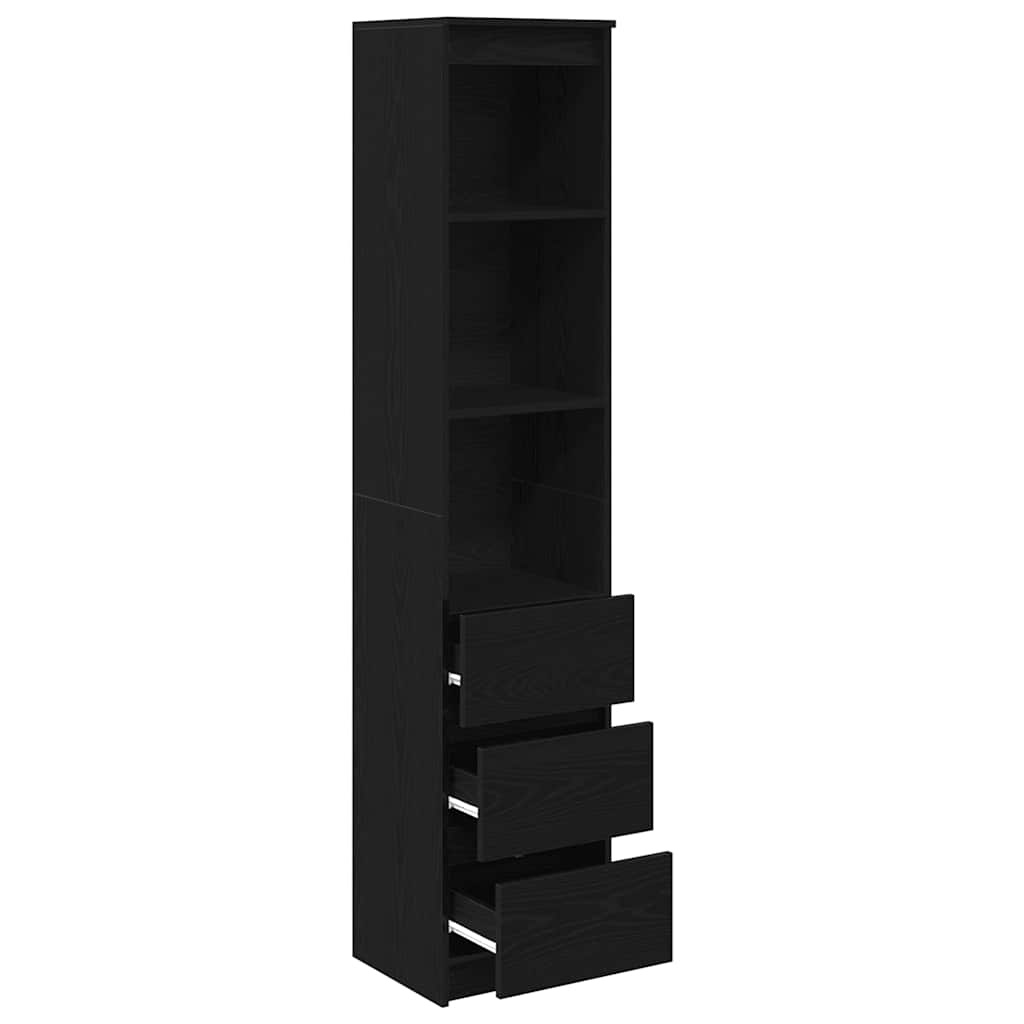 VidaXL Highboard 37,5x35x180 cm spaanplaat zwart eikenkleurig