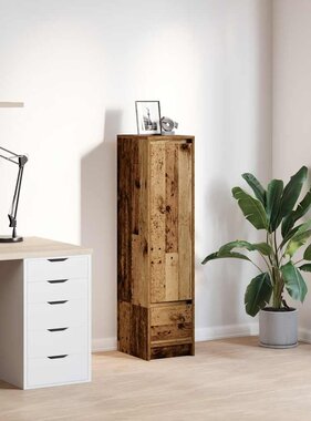 VidaXL Hoge kast 29,5x34x119,5 cm bewerkt hout oud hout