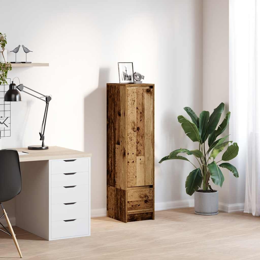 VidaXL Hoge kast 29,5x34x119,5 cm bewerkt hout oud hout
