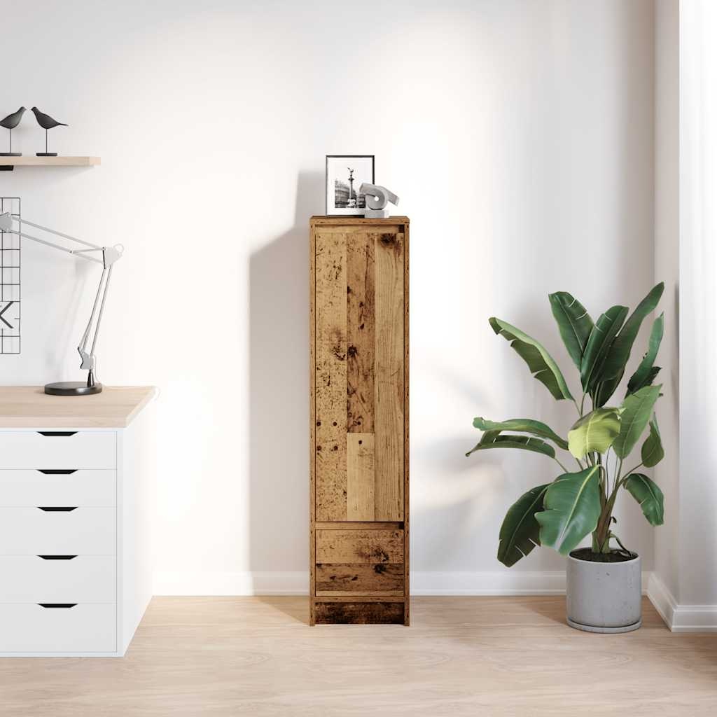VidaXL Hoge kast 29,5x34x119,5 cm bewerkt hout oud hout