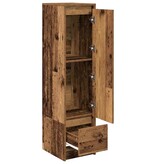 VidaXL Hoge kast 29,5x34x119,5 cm bewerkt hout oud hout