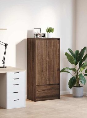 VidaXL Kast met lade 55,5x34x119,5 cm spaanplaat bruin eikenkleurig