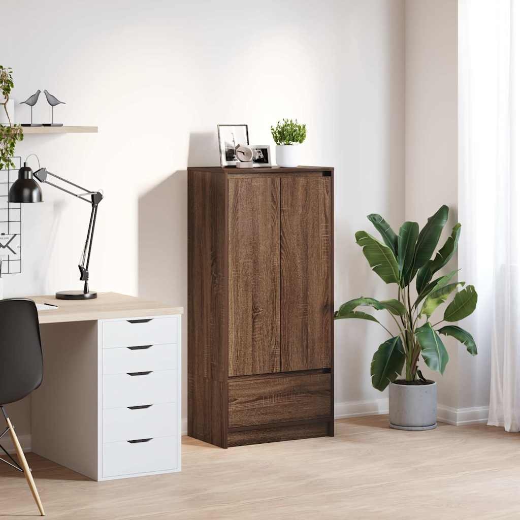 VidaXL Kast met lade 55,5x34x119,5 cm spaanplaat bruin eikenkleurig