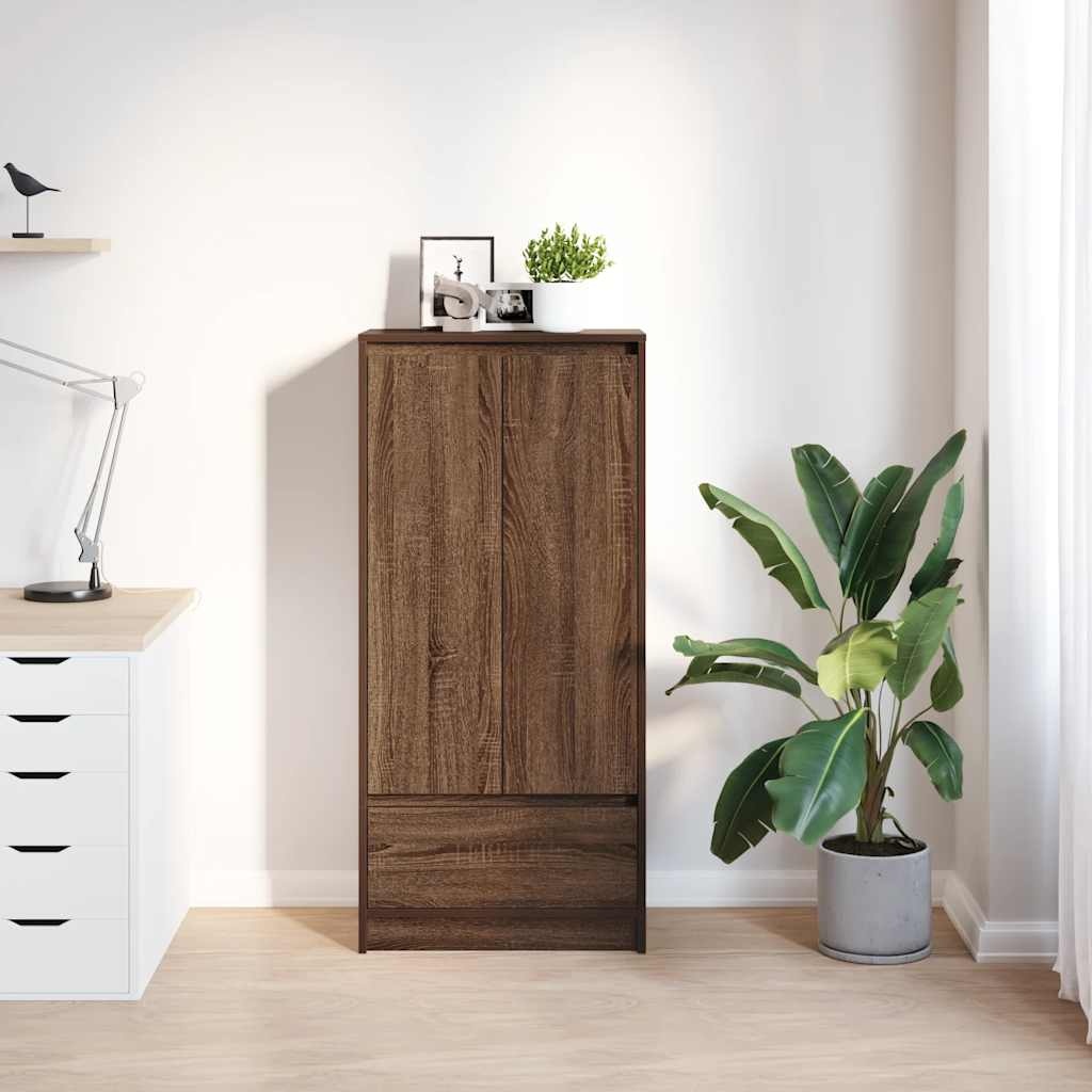 VidaXL Kast met lade 55,5x34x119,5 cm spaanplaat bruin eikenkleurig