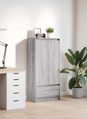 VidaXL Kast met lade 55,5x34x119,5 cm spaanplaat grijs Sonoma