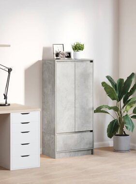VidaXL Kast met lade 55,5x34x119,5 cm spaanplaat betongrijs