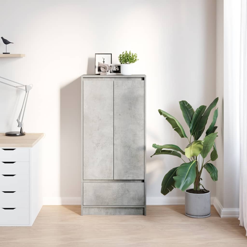 VidaXL Kast met lade 55,5x34x119,5 cm spaanplaat betongrijs