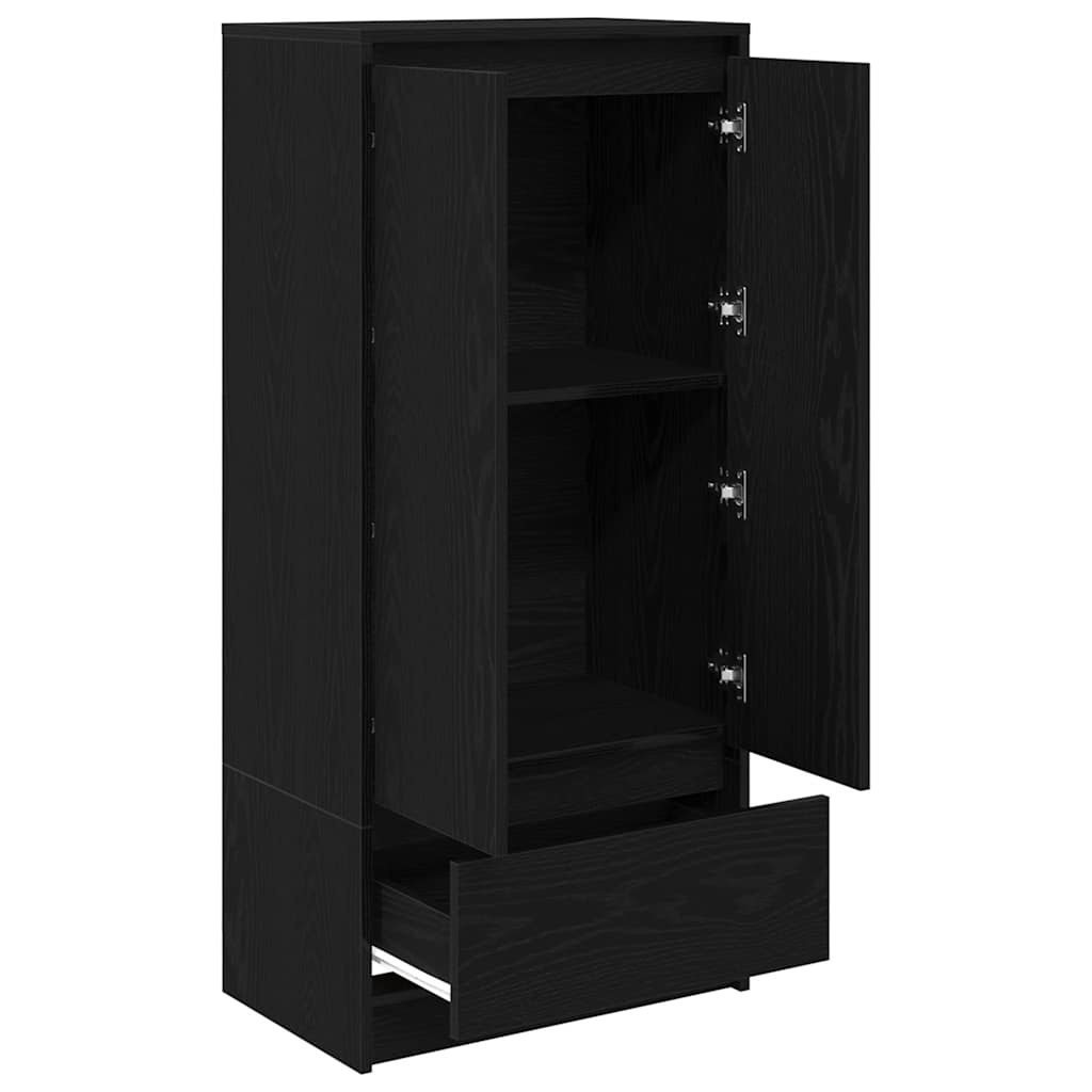 VidaXL Kast met lade 55,5x34x119,5 cm spaanplaat zwart eikenkleurig