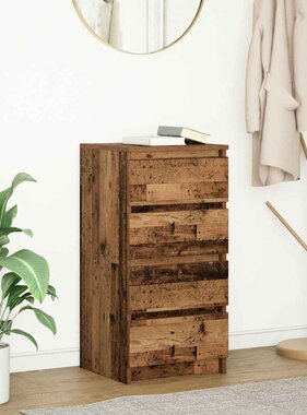 VidaXL Dressoir 37,5x35x76 cm bewerkt hout oud houtkleurig