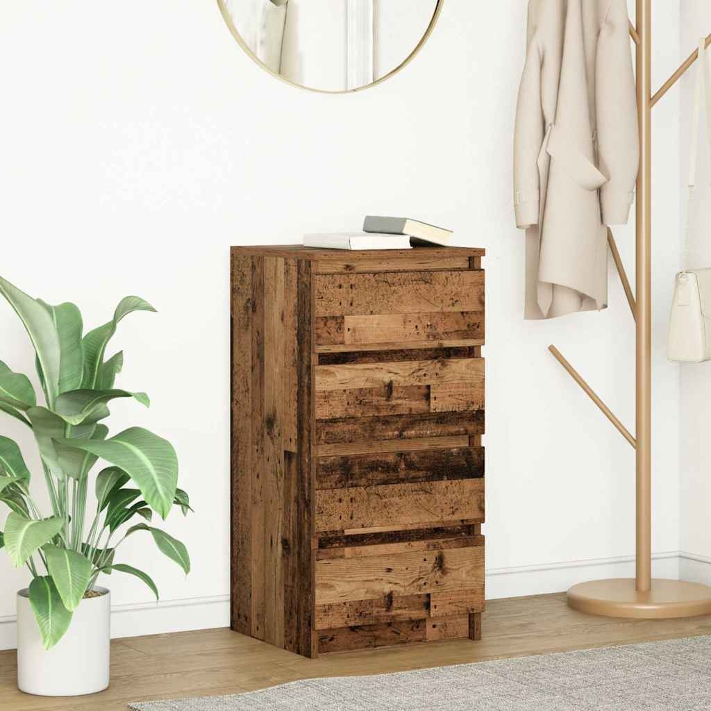 VidaXL Dressoir 37,5x35x76 cm bewerkt hout oud houtkleurig