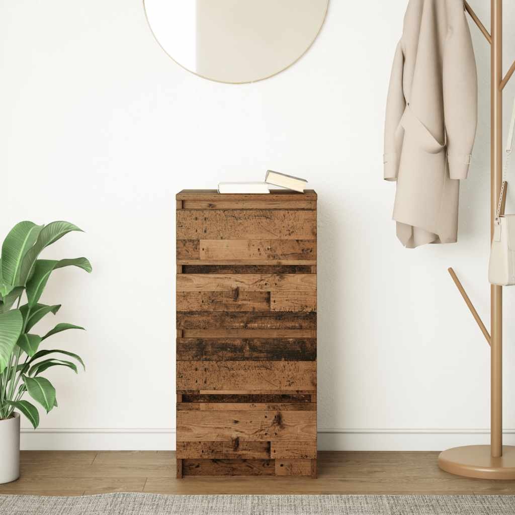 VidaXL Dressoir 37,5x35x76 cm bewerkt hout oud houtkleurig